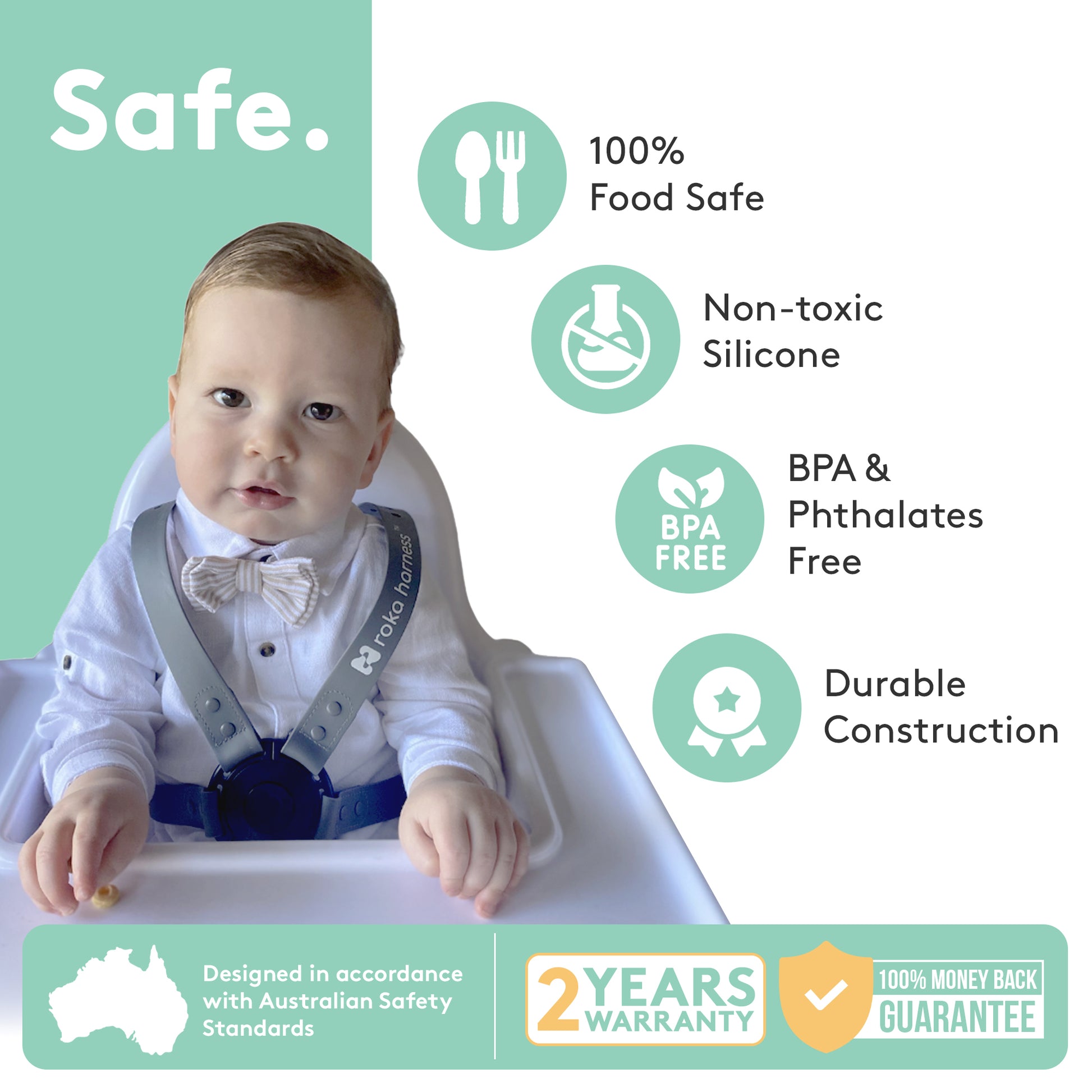 Roka Harness is durable safe and non-toxic