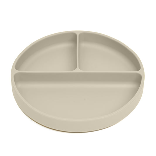 Silicone Divided Suction Plate – Oatmeal