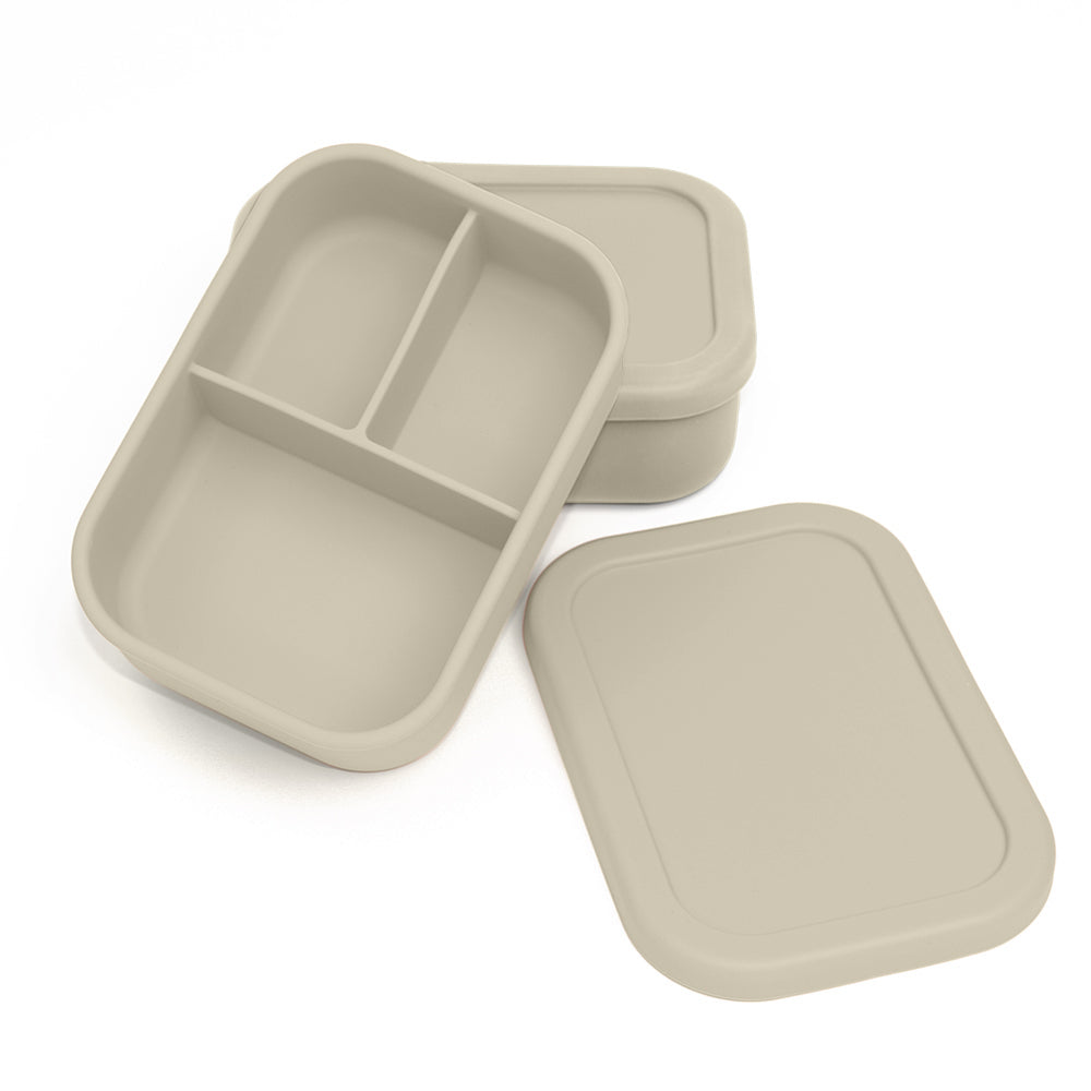 Silicone Bento Box with Lid – Oatmeal