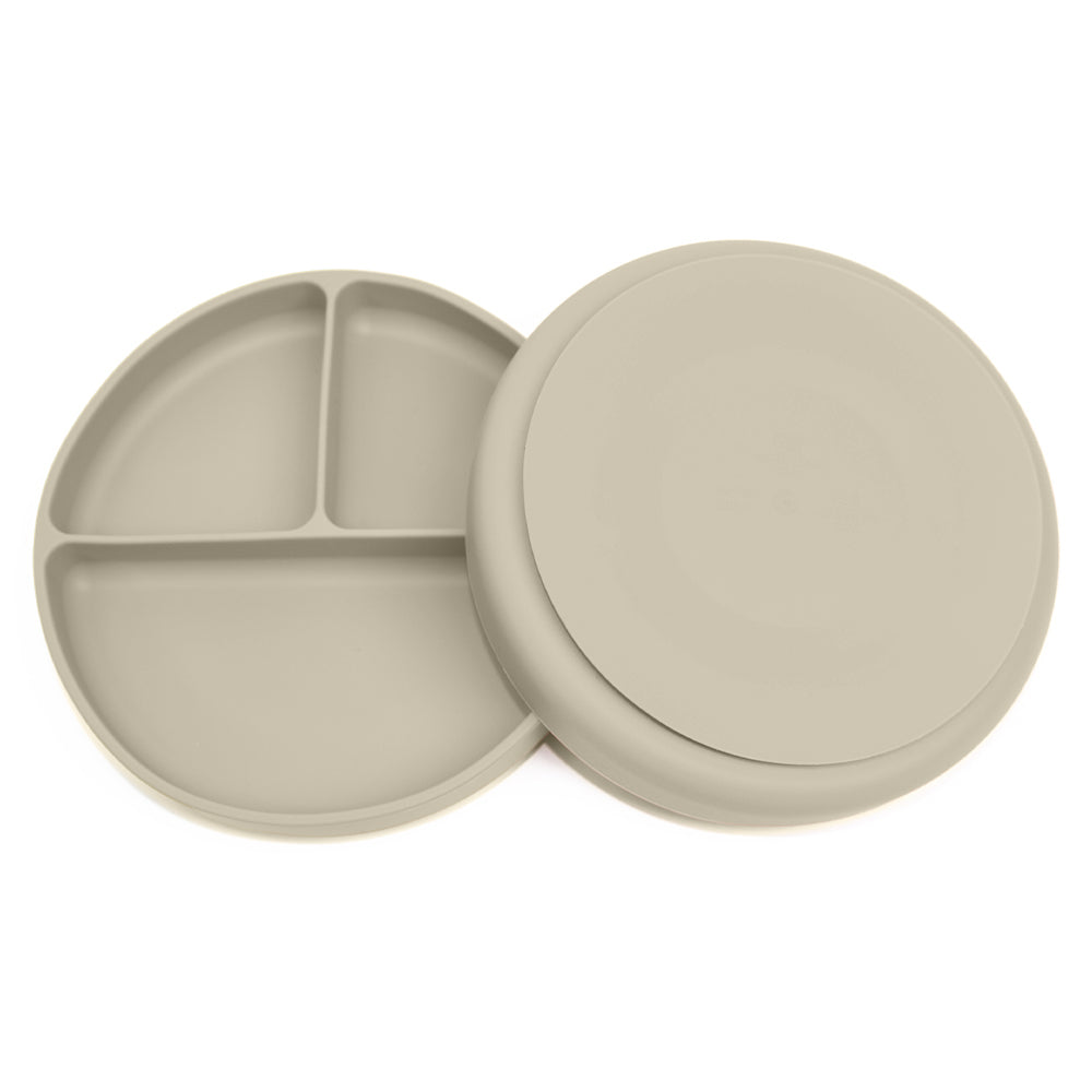 Silicone Divided Suction Plate – Oatmeal