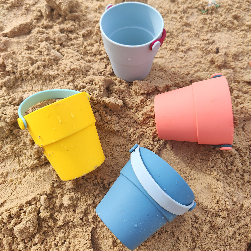 4-Pack Silicone Buckets – Bath, Beach & Water Play
